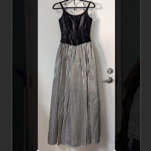 Jessica McClintock Gunne Sax Striped Corset Gown